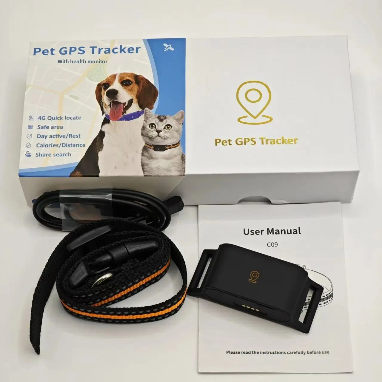 GPS pet tracker collar waterproof