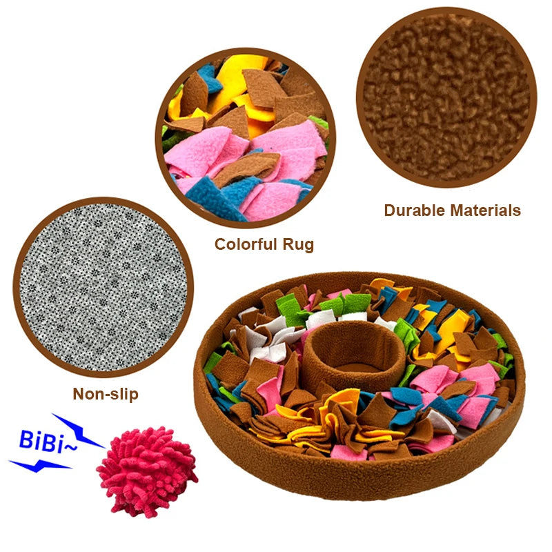 Enrichment feeding mat dog foraging