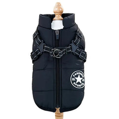 Pet Dog Jacket With Harness Winter Warm Dog Clothes Waterproof Dog Coat Outfits
