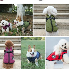 Pet Dog Jacket With Harness Winter Warm Dog Clothes Waterproof Dog Coat Outfits