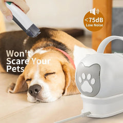 6-in-1 Pet Grooming Vacuum Kit Dog Hair Clipper Nail Grinder Shedding Trimmer Se