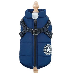 Pet Dog Jacket With Harness Winter Warm Dog Clothes Waterproof Dog Coat Outfits