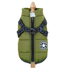 Pet Dog Jacket With Harness Winter Warm Dog Clothes Waterproof Dog Coat Outfits